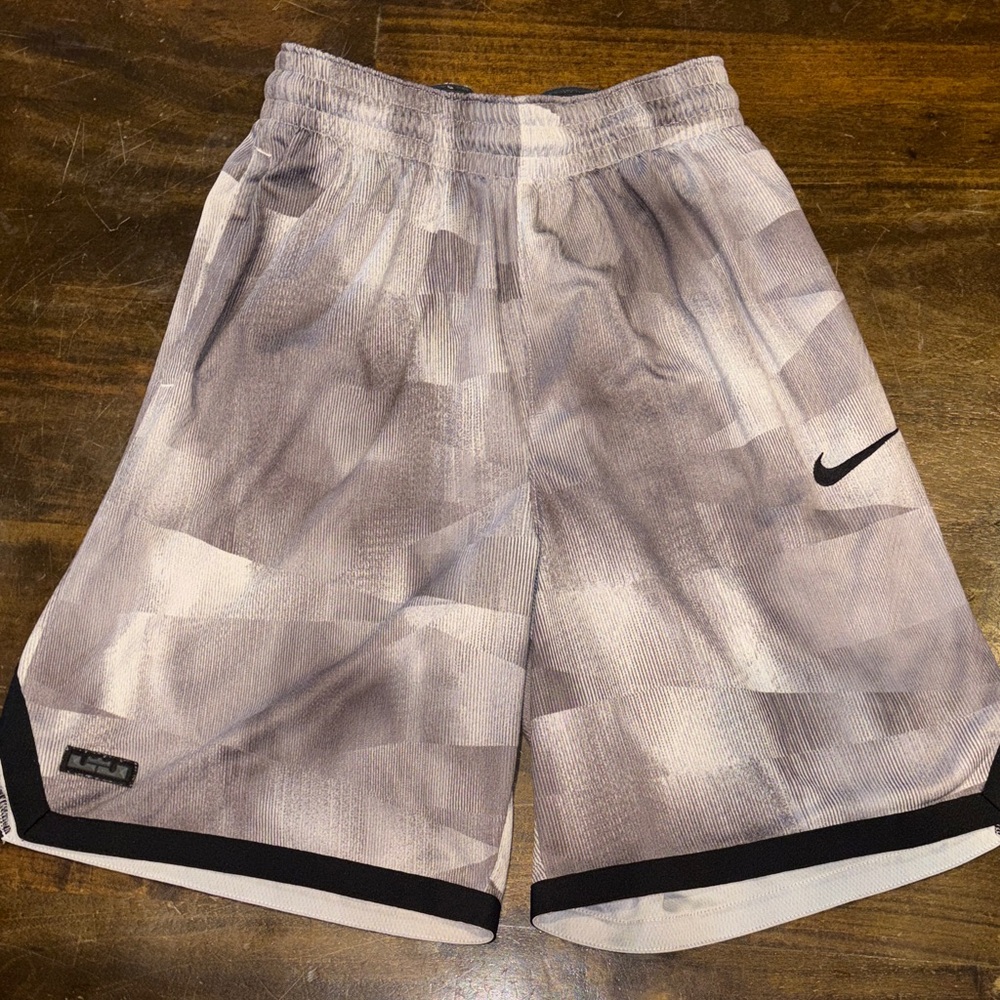 Nike Patterned Gray and Black Shorts